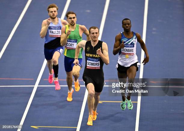 Thomas Somers of Great Britain competes in the Men's 400m Semi-Final during day one of the Microplus UK Athletics Indoor Championships 2024 at...