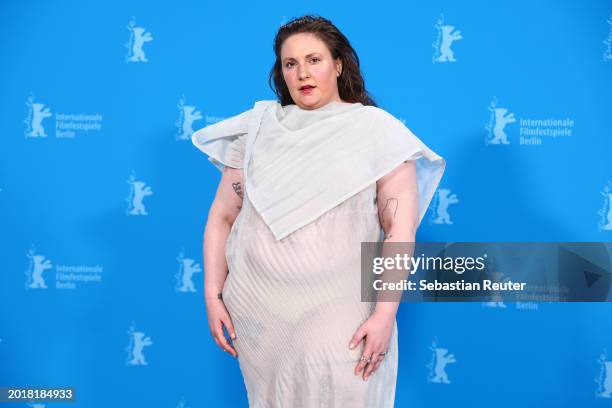 Lena Dunham poses at the "Treasure" photocall during the 74th Berlinale International Film Festival Berlin at Grand Hyatt Hotel on February 17, 2024...