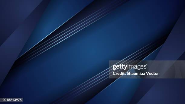 abstract overlap dark blue background with blank space design - navy blue metallic background stock illustrations
