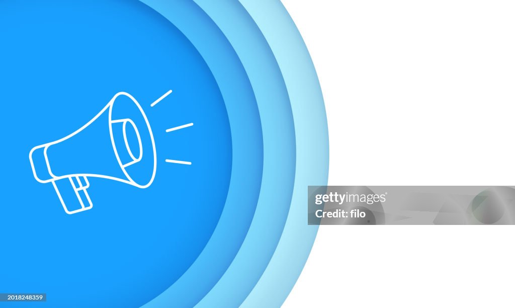 Announcement Megaphone Speaker Line Design Background