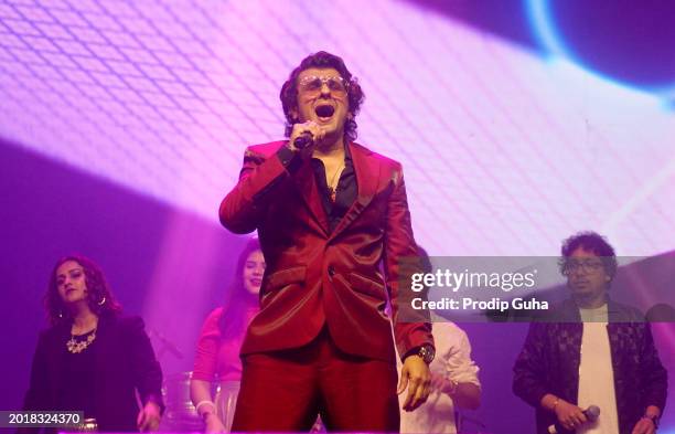 Sonu Nigam performs in concert on February 17, 2024 in Mumbai, India.