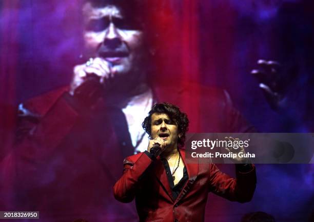 Sonu Nigam performs in concert on February 17, 2024 in Mumbai, India.