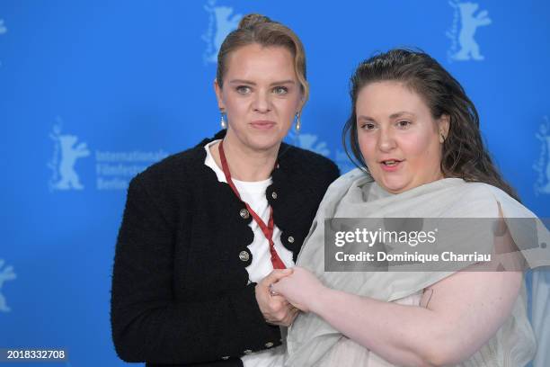 Julia Von Heinz and Lena Dunham attend the "Treasure" photocall during the 74th Berlinale International Film Festival Berlin at Grand Hyatt Hotel on...