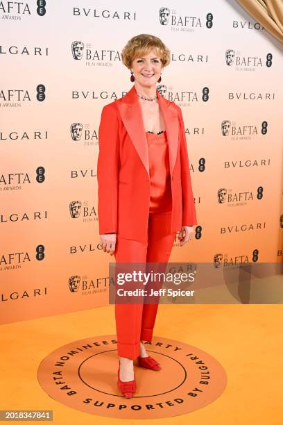 Chair of BAFTA, Sara Putt attends the EE BAFTA Film Awards 2024 Nominees' Party, Supported By Bulgari at The National Gallery on February 17, 2024 in...