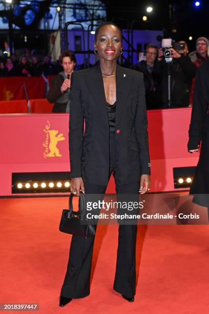 Lupita Nyong'o attends the "Another End" premiere during the 74th Berlinale International Film Festival Berlin at Berlinale Palast on February 17,...
