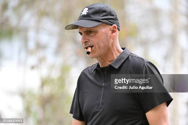 Rocco Mediate of the United States walks the fourth hole during the second round of the Chubb Classic at Tiburon Golf Club on February 17, 2024 in...
