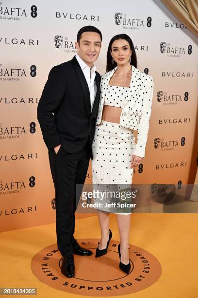 Ed Westwick and Amy Jackson attend the Nominees' Party for the EE BAFTA Film Awards 2024, supported by Bulgari at The National Gallery on February...