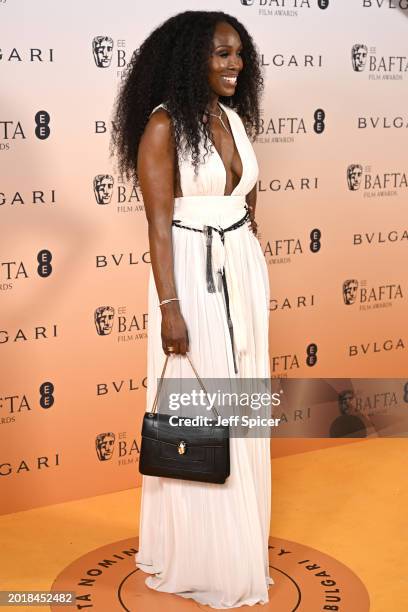 Gena West attends the EE BAFTA Film Awards 2024 Nominees' Party, Supported By Bulgari at The National Gallery on February 17, 2024 in London, England.