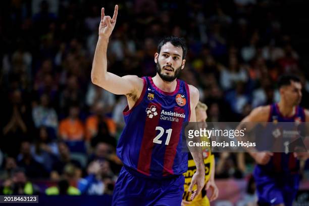 Alex Abrines of FC Barcelona in action during the Semi Final 2024 Copa del Rey de Baloncesto match between FC Barcelona and Lenovo Tenerife at Martin...