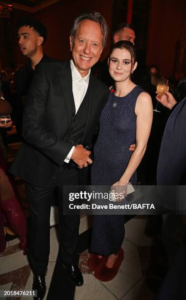 Richard E. Grant and Alison Oliver attend the Nominees' Party for the EE BAFTA Film Awards 2024, supported by Bulgari at The National Gallery on...