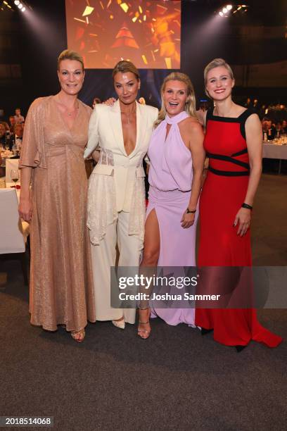 Maria Höfl-Riesch, Franziska van Almsick, Magdalena Brzeska and Britta Heidemann attend the 53rd Ball des Sports gala at Festhalle Frankfurt on...