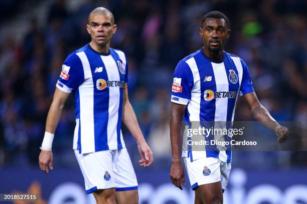 Otavio of FC Porto and Pepe of FC Porto during the Liga Portugal Bwin match between FC Porto and Estrela Amadora at Estadio do Dragao on February 17,...