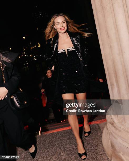 Margot Robbie attends the Nominees' Party for the EE BAFTA Film Awards 2024, supported by Bulgari at The National Gallery on February 17, 2024 in...