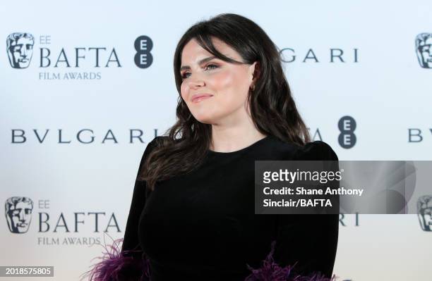 Emer Kenny attends the EE BAFTA Film Awards 2024 Nominees' Party, Supported By Bulgari at The National Gallery on February 17, 2024 in London,...