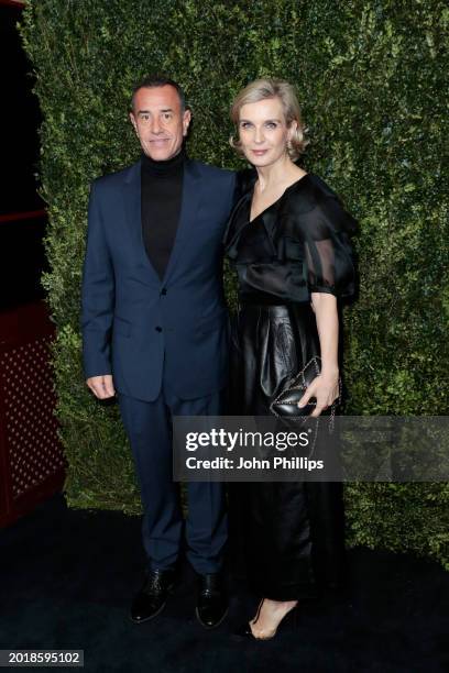 Matteo Garrone and Melita Toscan du Plantier attend the Charles Finch & CHANEL 2024 Pre-BAFTA Party at 5 Hertford Street on February 17, 2024 in...