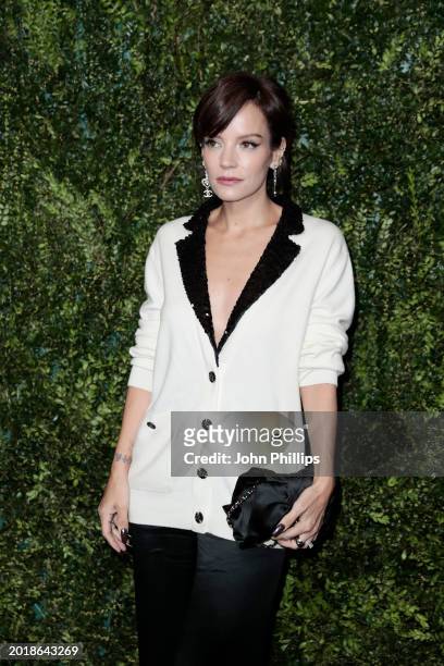 Lily Allen attends the Charles Finch & CHANEL 2024 Pre-BAFTA Party at 5 Hertford Street on February 17, 2024 in London, England.