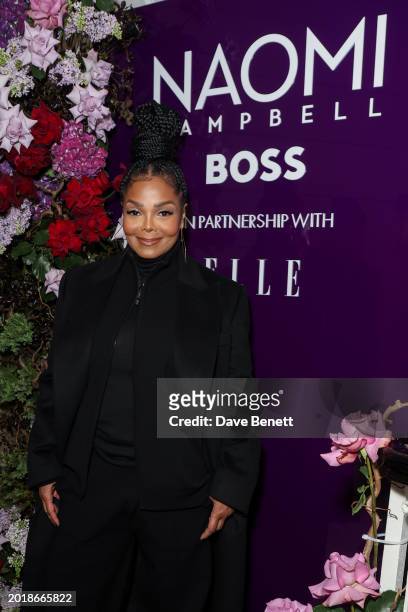 Janet Jackson attends a private dinner hosted by Naomi Campbell and BOSS with ELLE to celebrate the launch of the Naomi x BOSS collection on February...