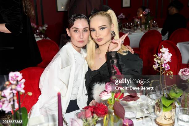 Erin O'Connor and Kim Petras attend a private dinner hosted by Naomi Campbell and BOSS with ELLE to celebrate the launch of the Naomi x BOSS...