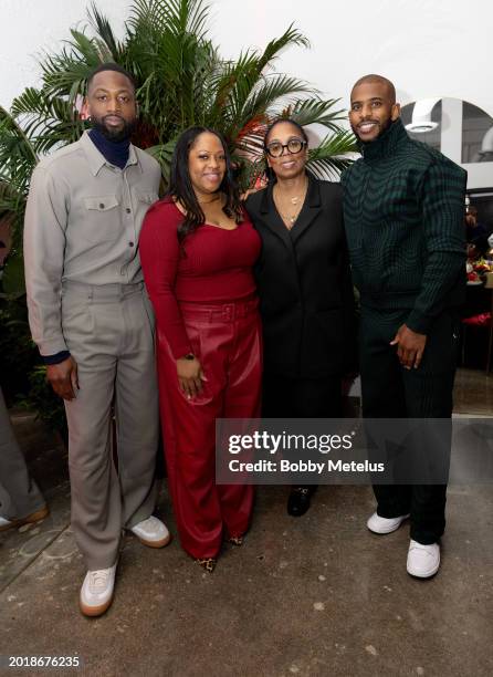 Dwyane Wade, Lisa Joseph Metelus, Carmen Wilson and Chris Paul attend the Gentleman's Supper Club during NBA All-Star Weekend on February 16, 2024 in...