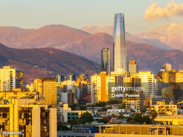 costanera center in santiago - costanera center stock pictures, royalty-free photos & images