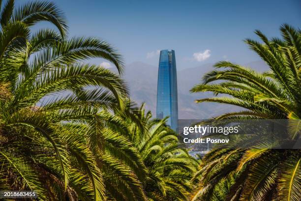 costanera center in santiago - costanera center stock pictures, royalty-free photos & images