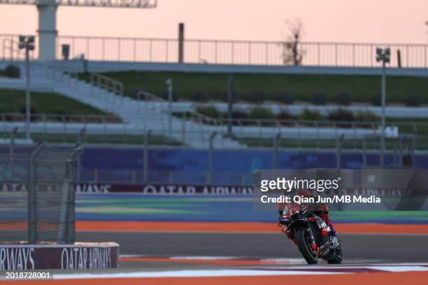 Maverick Vinales of Spain and Aprilia Racing during Day Two of the Qatar MotoGP Official Test at Losail Circuit on February 20, 2024 in Doha, Qatar.