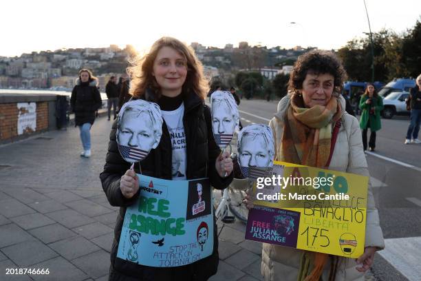 People during the demonstration in support of the activist Julian Assange, to ask that he not be extradited from England, where he is still in...