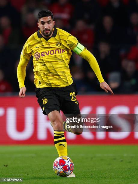 Emre Can of Borussia Dortmund during the UEFA Champions League match between PSV v Borussia Dortmund at the Philips Stadium on February 20, 2024 in...