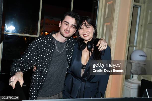 Alfie Goffey and Daisy Lowe attend the Pendulum App Closing Party during London Fashion Week at Home House on February 20, 2024 in London, England.