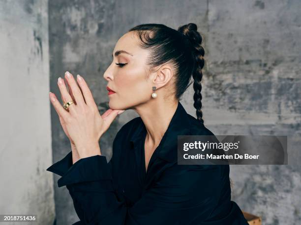 Noomi Rapace of Constellation poses for TV Guide Magazine during the 2024 Winter TCA Portrait Studio at The Langham Huntington, Pasadena on February...