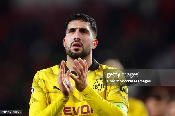 Emre Can of Borussia Dortmund disappointed during the UEFA Champions League match between PSV v Borussia Dortmund at the Philips Stadium on February...