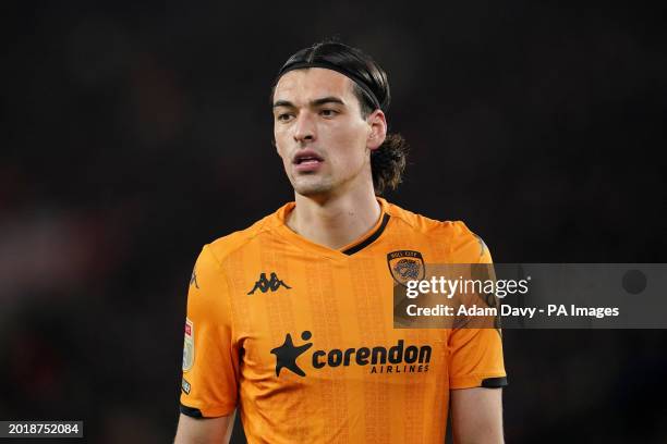 Hull City's Jacob Greaves during the Sky Bet Championship match at St.Mary's Stadium, Southampton. Picture date: Tuesday February 20, 2024.