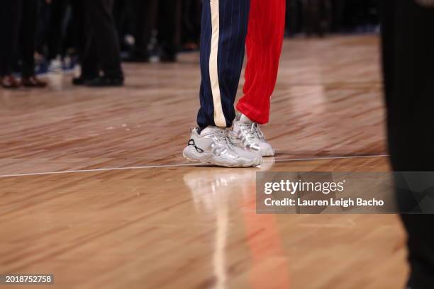 The sneakers worn by Trae Young of the Eastern Conference during the NBA All-Star Game as part of NBA All-Star Weekend on Sunday, February 18, 2024...