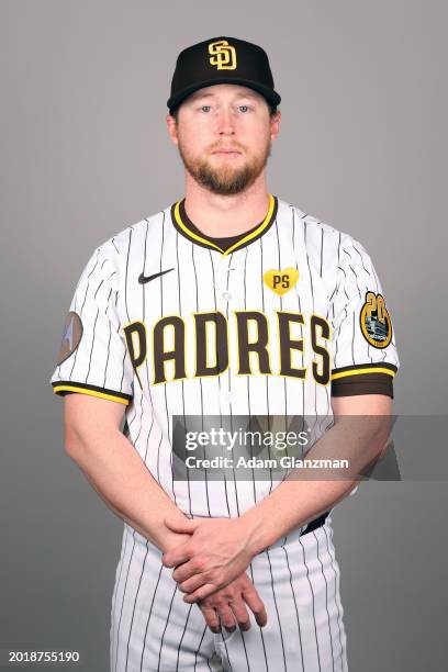 Jake Cronenworth of the San Diego Padres poses for a photo during the San Diego Padres Photo Day at Peoria Sports Complex on Tuesday, February 20,...
