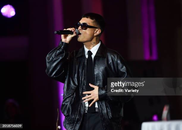 Yeek performs onstage at the 14th Annual Asia Society Southern California Entertainment Summit + Game Changer Awards held at Skirball Cultural Center...