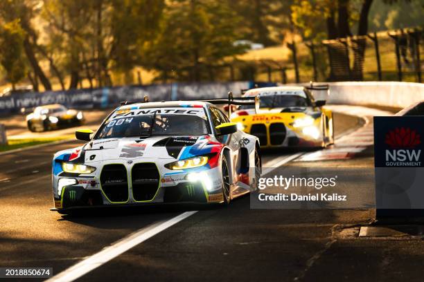 Maxime Martin drives the WRT BMW during the 2024 Bathurst 12 Hour Race at Mount Panorama on February 18, 2024 in Bathurst, Australia.
