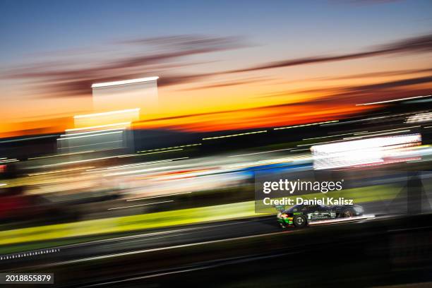 Thomas Randle drives the Mercedes Benz during the 2024 Bathurst 12 Hour Race at Mount Panorama on February 18, 2024 in Bathurst, Australia.