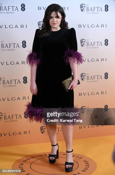 Emer Kenny attends the EE BAFTA Film Awards 2024 Nominees' Party, supported by Bulgari at The National Gallery on February 17, 2024 in London,...