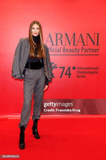 Lorena Rae attends the ARMANI Beauty Dinner on the occasion of the 74th Berlinale International Film Festival Berlin at Pressecafe on February 17,...