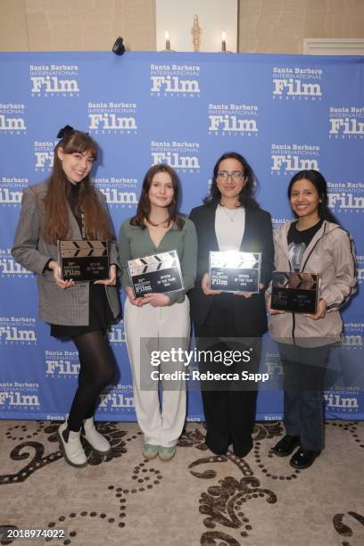 Madeleine Carstens, Audrey Slaughter, Gabi Giro, and Angelica Ayala pose with their Intern of the Year at the Awards Breakfast during the 39th Annual...