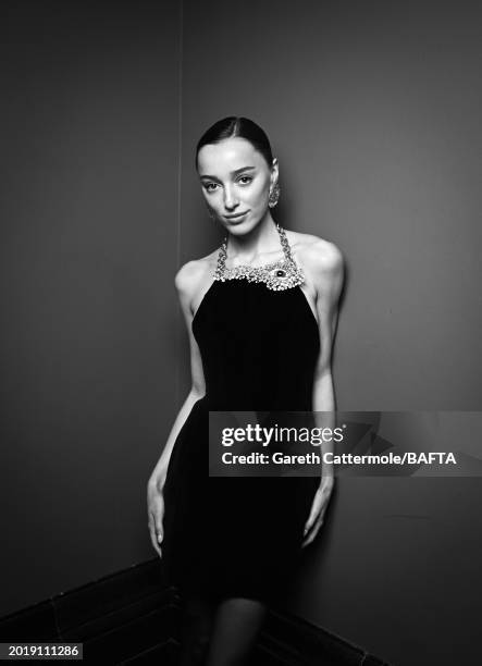 Phoebe Dynevor attends the Nominees' Party for the EE BAFTA Film Awards 2024, supported by Bulgari, at The National Gallery on February 17, 2024 in...