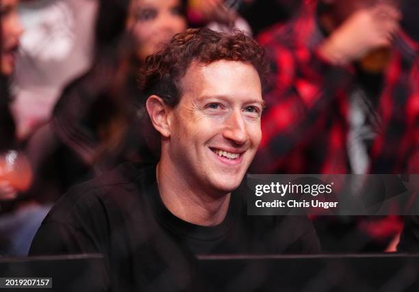 Mark Zuckerberg is seen in attendance during the UFC 298 event at Honda Center on February 17, 2024 in Anaheim, California.