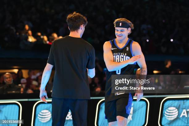 Mac McClung of the Osceola Magic participates in the 2024 AT&T Slam Dunk contest during the State Farm All-Star Saturday Night at Lucas Oil Stadium...