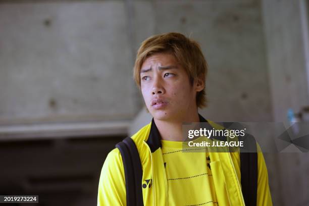 Junya Ito of Kashiwa Reysol is seen on arrival at the stadium prior to the J.League J1 match between Omiya Ardija and Kashiwa Reysol at NACK5 Stadium...