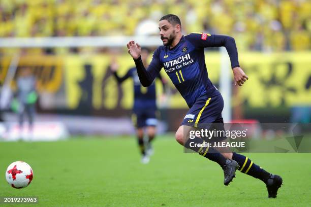 Diego Oliveira of Kashiwa Reysol in action during the J.League J1 match between Omiya Ardija and Kashiwa Reysol at NACK5 Stadium Omiya on October 21,...