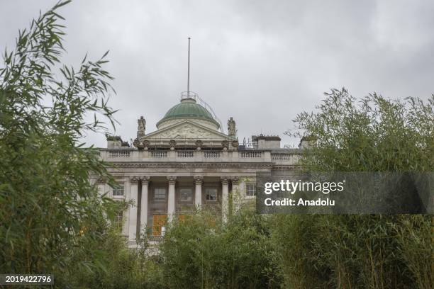 View of the courtyard of Somerset House which transformed into a bamboo garden by Hong Kong artist Zheng Bo in London, United Kingdom on February 21,...