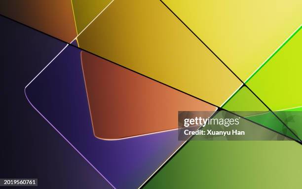 angled colorful edge layered graphics with copy space - rounded edge rectangle fotografías e imágenes de stock