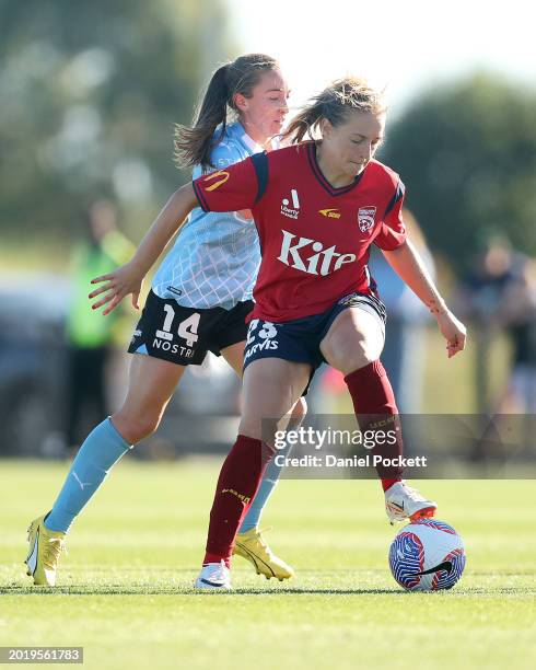 Alana Jancevski of Adelaide United in action during the A-League Women round 17 match between Melbourne City and Adelaide United at City Football...