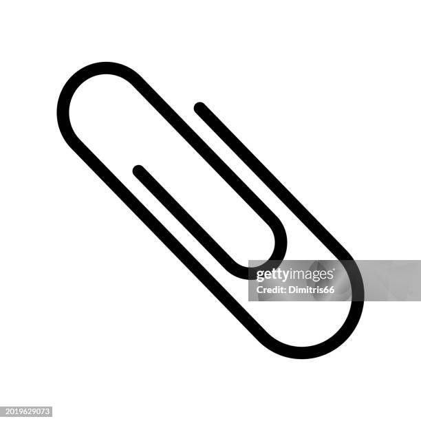 illustrations, cliparts, dessins animés et icônes de icône de trombone avec trait modifiable - trombone