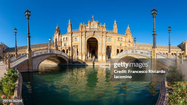 plaza de espana, seville, andalusia, spain, europe - francesco riccardo iacomino spain stock pictures, royalty-free photos & images